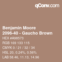 Código de color: Benjamin Moore - 2096-40 - Gaucho Brown | qconv.com