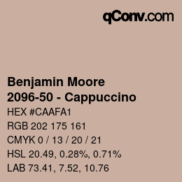 カラーコード: Benjamin Moore - 2096-50 - Cappuccino | qconv.com