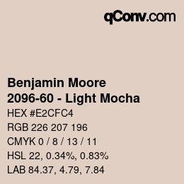 Código de color: Benjamin Moore - 2096-60 - Light Mocha | qconv.com