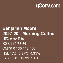 Farbcode: Benjamin Moore - 2097-20 - Morning Coffee | qconv.com