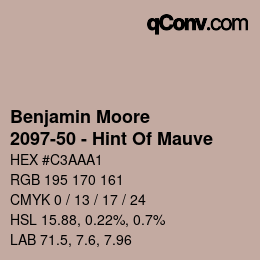 カラーコード: Benjamin Moore - 2097-50 - Hint Of Mauve | qconv.com