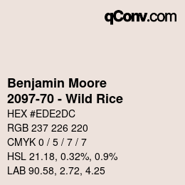 Color code: Benjamin Moore - 2097-70 - Wild Rice | qconv.com