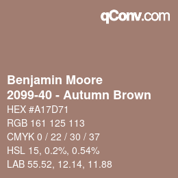 Color code: Benjamin Moore - 2099-40 - Autumn Brown | qconv.com