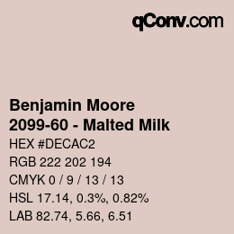 Color code: Benjamin Moore - 2099-60 - Malted Milk | qconv.com