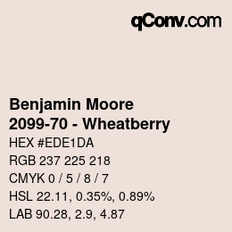 Code couleur: Benjamin Moore - 2099-70 - Wheatberry | qconv.com