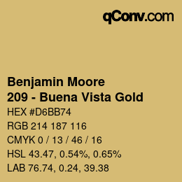 Color code: Benjamin Moore - 209 - Buena Vista Gold | qconv.com