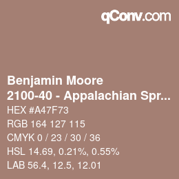 Código de color: Benjamin Moore - 2100-40 - Appalachian Spring | qconv.com