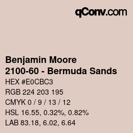 Code couleur: Benjamin Moore - 2100-60 - Bermuda Sands | qconv.com