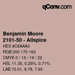 Código de color: Benjamin Moore - 2101-50 - Allspice | qconv.com