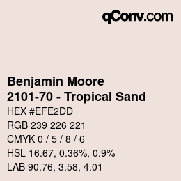 Farbcode: Benjamin Moore - 2101-70 - Tropical Sand | qconv.com