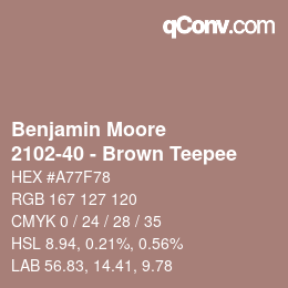 Color code: Benjamin Moore - 2102-40 - Brown Teepee | qconv.com