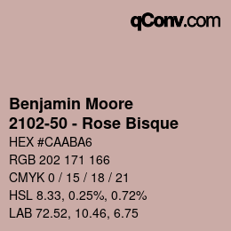 Código de color: Benjamin Moore - 2102-50 - Rose Bisque | qconv.com
