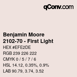 Color code: Benjamin Moore - 2102-70 - First Light | qconv.com