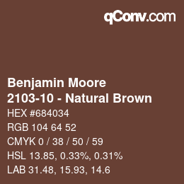 Color code: Benjamin Moore - 2103-10 - Natural Brown | qconv.com