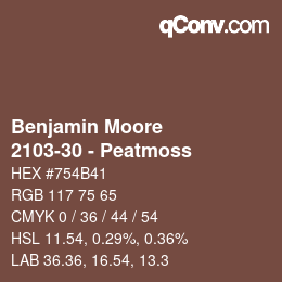 Código de color: Benjamin Moore - 2103-30 - Peatmoss | qconv.com