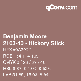 カラーコード: Benjamin Moore - 2103-40 - Hickory Stick | qconv.com