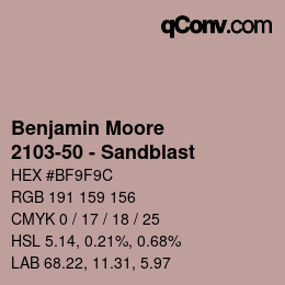 Código de color: Benjamin Moore - 2103-50 - Sandblast | qconv.com