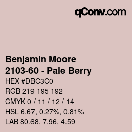 Color code: Benjamin Moore - 2103-60 - Pale Berry | qconv.com