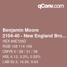 Farbcode: Benjamin Moore - 2104-40 - New England Brown | qconv.com