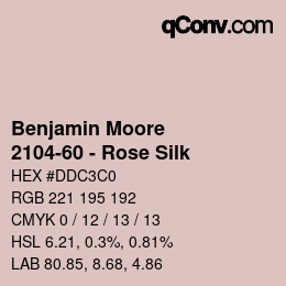 Color code: Benjamin Moore - 2104-60 - Rose Silk | qconv.com