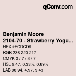 Código de color: Benjamin Moore - 2104-70 - Strawberry Yogurt | qconv.com