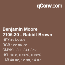 Farbcode: Benjamin Moore - 2105-30 - Rabbit Brown | qconv.com