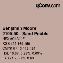 Código de color: Benjamin Moore - 2105-50 - Sand Pebble | qconv.com