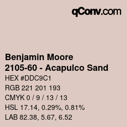 Farbcode: Benjamin Moore - 2105-60 - Acapulco Sand | qconv.com