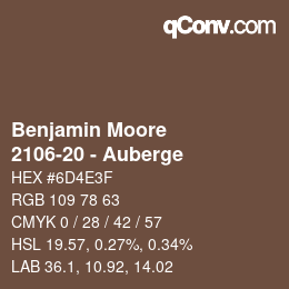 Código de color: Benjamin Moore - 2106-20 - Auberge | qconv.com