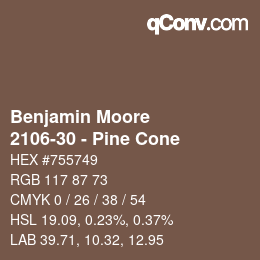 Color code: Benjamin Moore - 2106-30 - Pine Cone | qconv.com