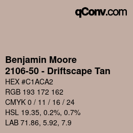 Farbcode: Benjamin Moore - 2106-50 - Driftscape Tan | qconv.com