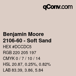 Farbcode: Benjamin Moore - 2106-60 - Soft Sand | qconv.com