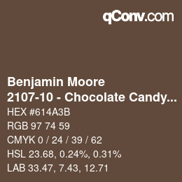 カラーコード: Benjamin Moore - 2107-10 - Chocolate Candy Brown | qconv.com