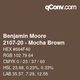 Farbcode: Benjamin Moore - 2107-20 - Mocha Brown | qconv.com