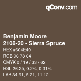 Color code: Benjamin Moore - 2108-20 - Sierra Spruce | qconv.com
