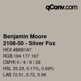 Farbcode: Benjamin Moore - 2108-50 - Silver Fox | qconv.com