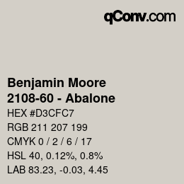 Código de color: Benjamin Moore - 2108-60 - Abalone | qconv.com