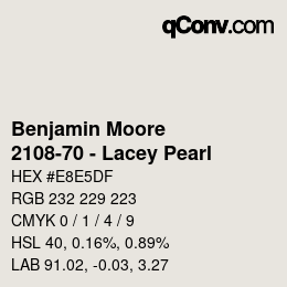 Code couleur: Benjamin Moore - 2108-70 - Lacey Pearl | qconv.com