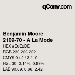 Code couleur: Benjamin Moore - 2109-70 - A La Mode | qconv.com
