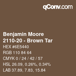 Código de color: Benjamin Moore - 2110-20 - Brown Tar | qconv.com