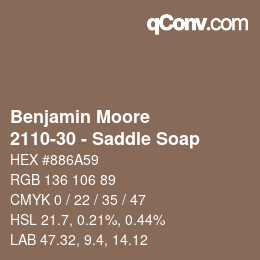 Color code: Benjamin Moore - 2110-30 - Saddle Soap | qconv.com