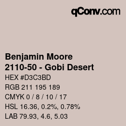 Color code: Benjamin Moore - 2110-50 - Gobi Desert | qconv.com
