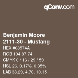 Code couleur: Benjamin Moore - 2111-30 - Mustang | qconv.com