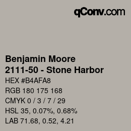 Code couleur: Benjamin Moore - 2111-50 - Stone Harbor | qconv.com