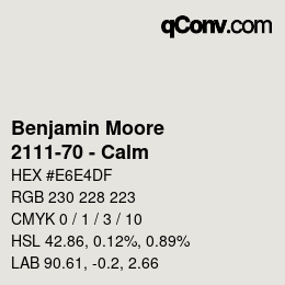 Código de color: Benjamin Moore - 2111-70 - Calm | qconv.com
