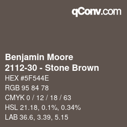 カラーコード: Benjamin Moore - 2112-30 - Stone Brown | qconv.com