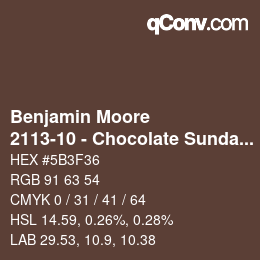 カラーコード: Benjamin Moore - 2113-10 - Chocolate Sundae | qconv.com