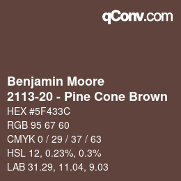 Código de color: Benjamin Moore - 2113-20 - Pine Cone Brown | qconv.com