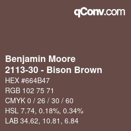 Color code: Benjamin Moore - 2113-30 - Bison Brown | qconv.com