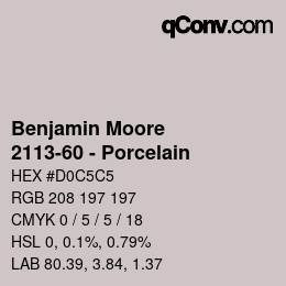 Color code: Benjamin Moore - 2113-60 - Porcelain | qconv.com